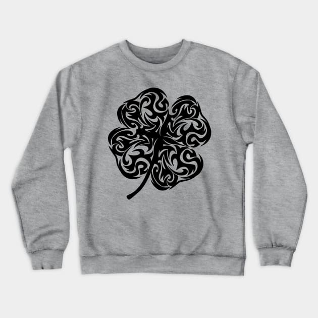 Irish Shamrock Four-leaf Lucky Clover Crewneck Sweatshirt by Nartissima